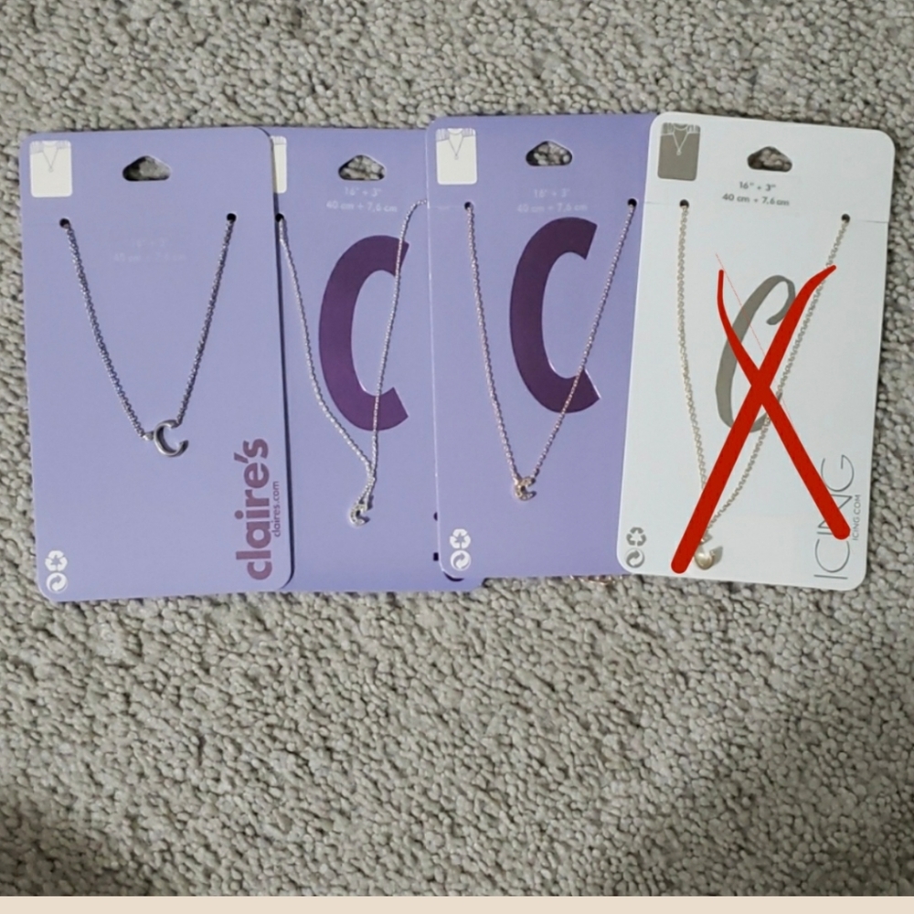 NWT Icings Letter C necklace Lot of 3